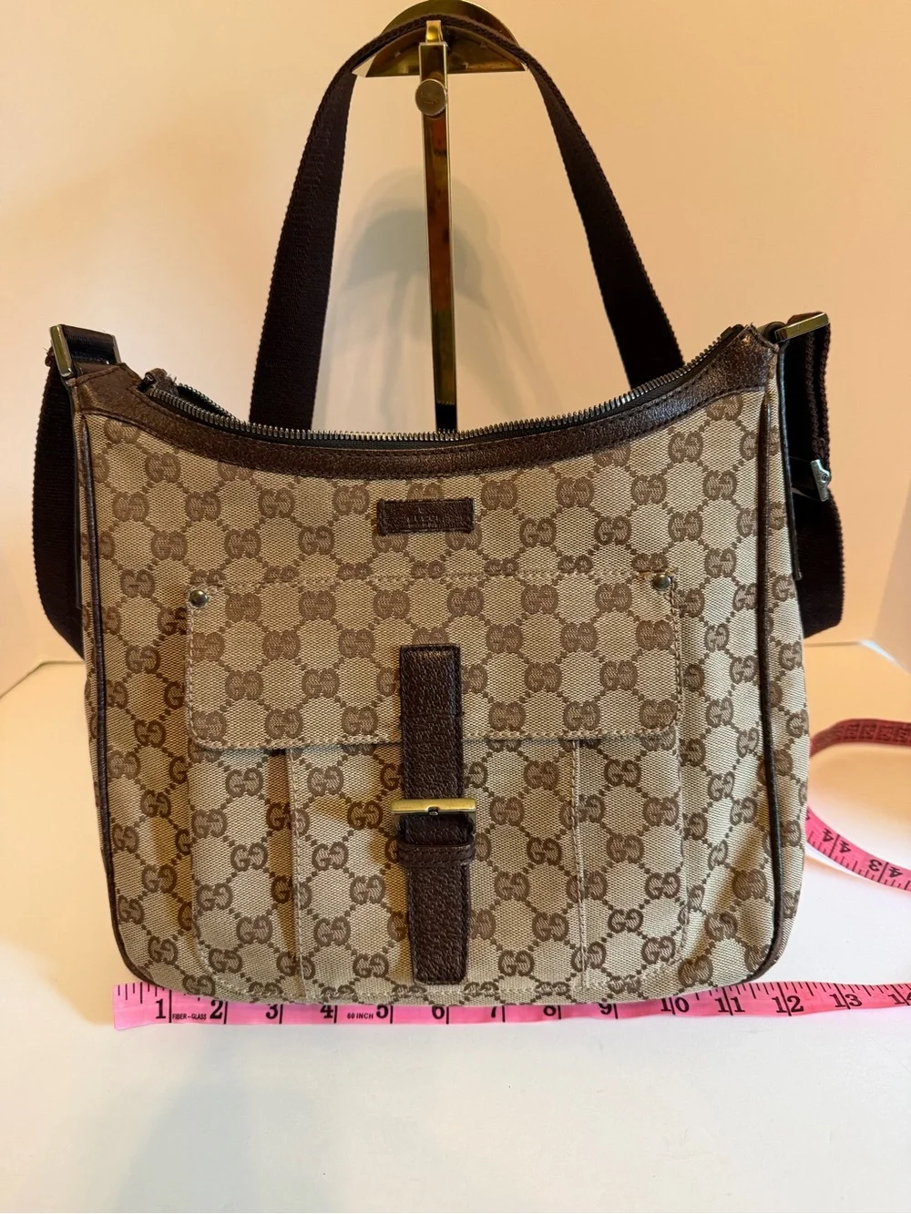 Gucci Brown/Tan GG Canvas Messenger Bag
